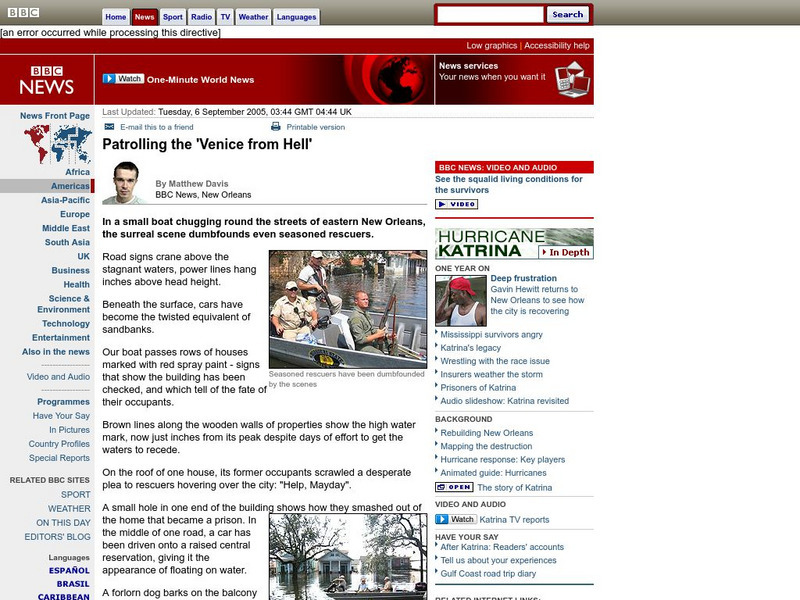 Bbc: Patrolling the 'Venice From Hell' Handout Bbc: Patrolling the 'Venice From Hell' Handout