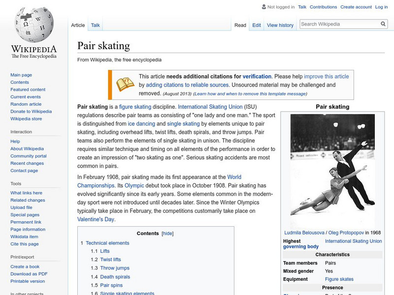Wikipedia: Pair Skating Handout Wikipedia: Pair Skating Handout
