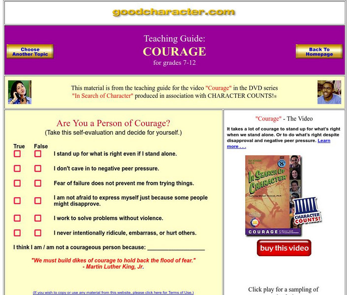 Good Character: Courage Article Good Character: Courage Article