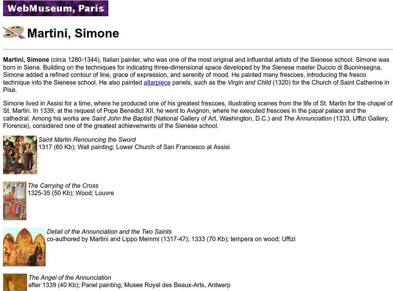 Ibiblio: Web Museum: Simone Martini Handout Ibiblio: Web Museum: Simone Martini Handout