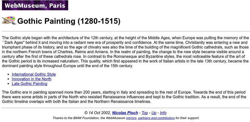 Ibiblio: Web Museum: Gothic Painting Handout