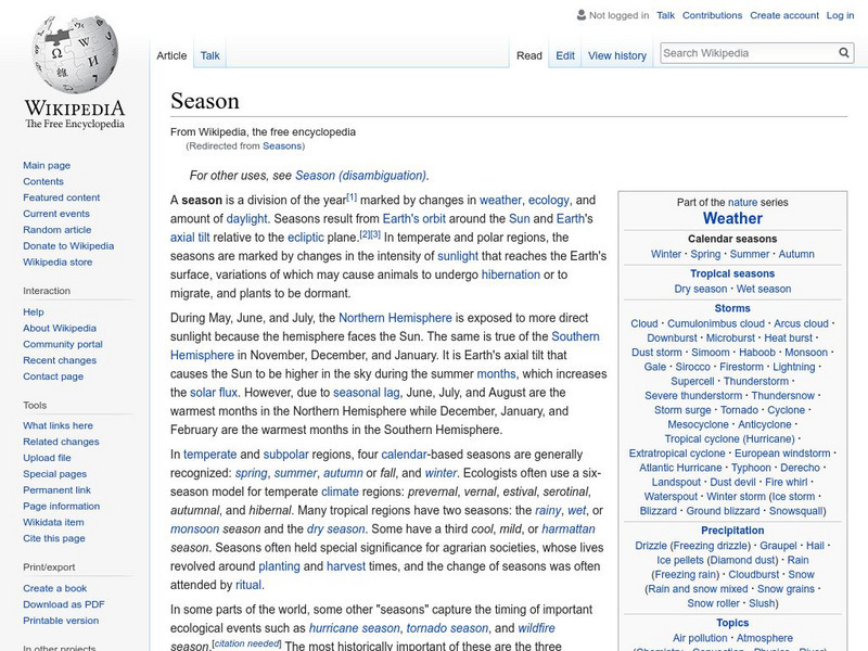 Wikipedia: Season Handout Wikipedia: Season Handout