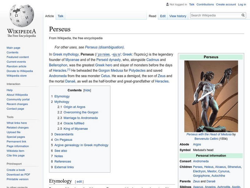 Wikipedia: Perseus Handout Wikipedia: Perseus Handout