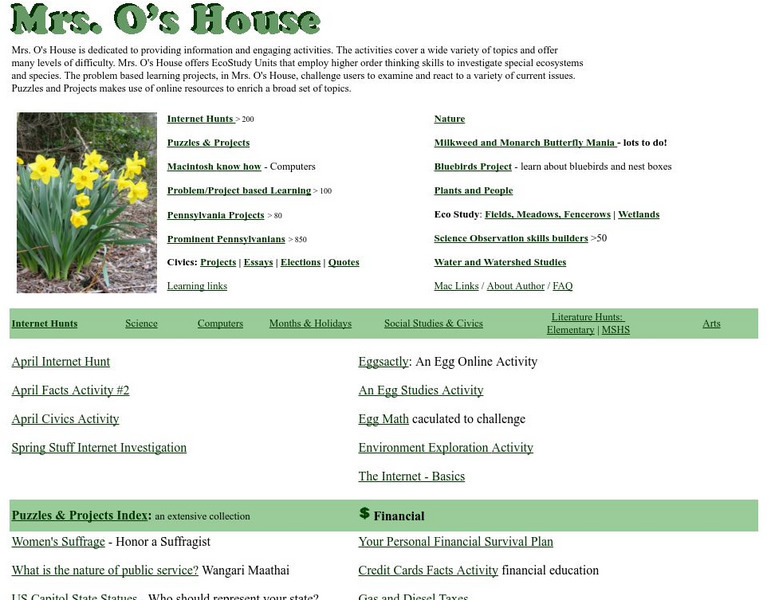 Mrs. O's House: Internet Hunt Activities Created by Cindy O'hora Graphic Mrs. O's House: Internet Hunt Activities Created by Cindy O'hora Graphic