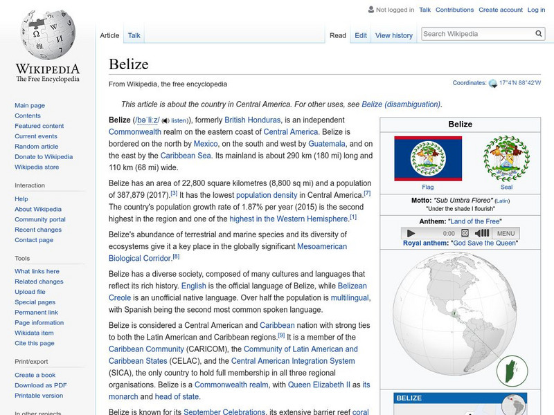 Wikipedia: Belize Handout