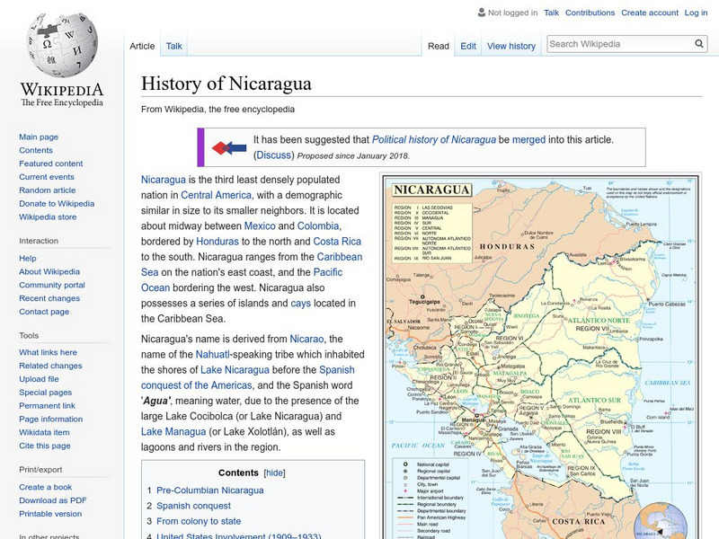 Wikipedia: History of Nicaragua Handout Wikipedia: History of Nicaragua Handout