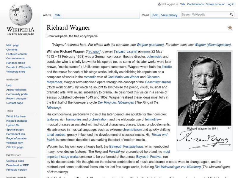 Wikipedia: Richard Wagner Handout Wikipedia: Richard Wagner Handout