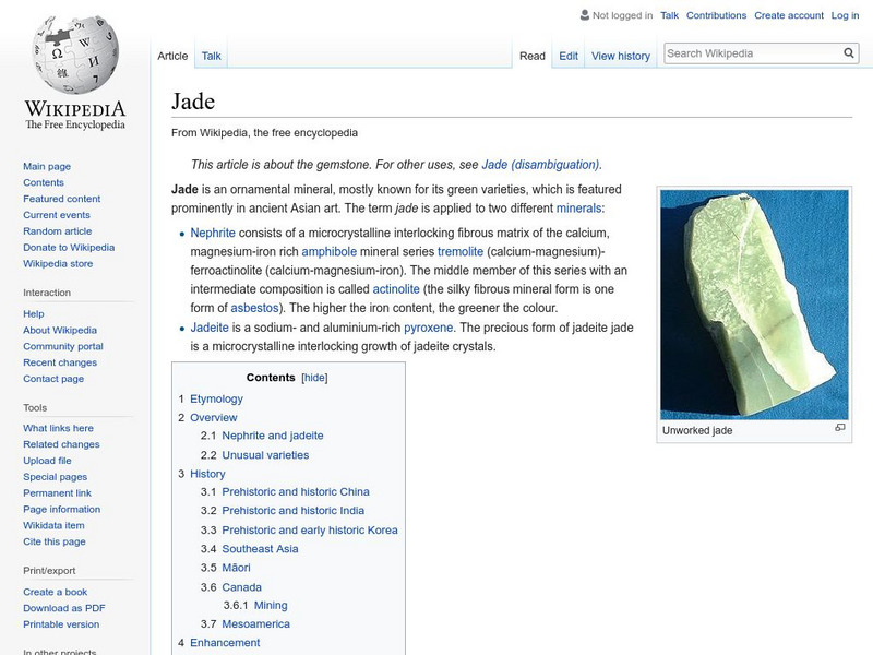 Wikipedia: Jade Handout Wikipedia: Jade Handout