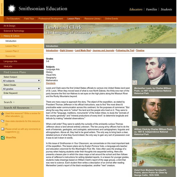 Smithsonian Education: Lewis and Clark: The Language of Discovery Lesson Plan Smithsonian Education: Lewis and Clark: The Language of Discovery Lesson Plan