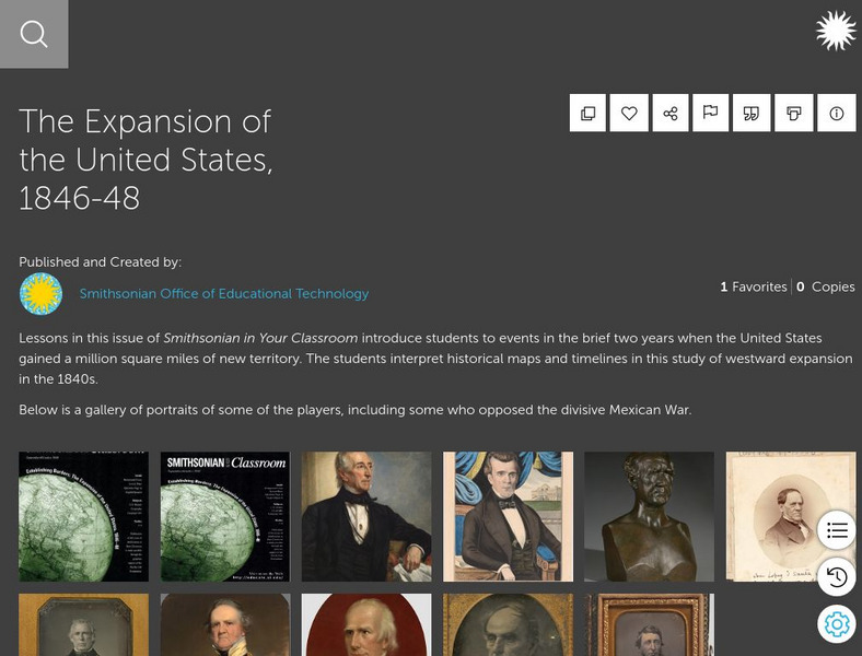 Smithsonian Learning Lab: The Expansion of the United States, 1846 48 Lesson Plan Smithsonian Learning Lab: The Expansion of the United States, 1846 48 Lesson Plan