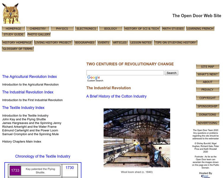 Open Door Web Site: Brief History of the Cotton Industry Website Open Door Web Site: Brief History of the Cotton Industry Website