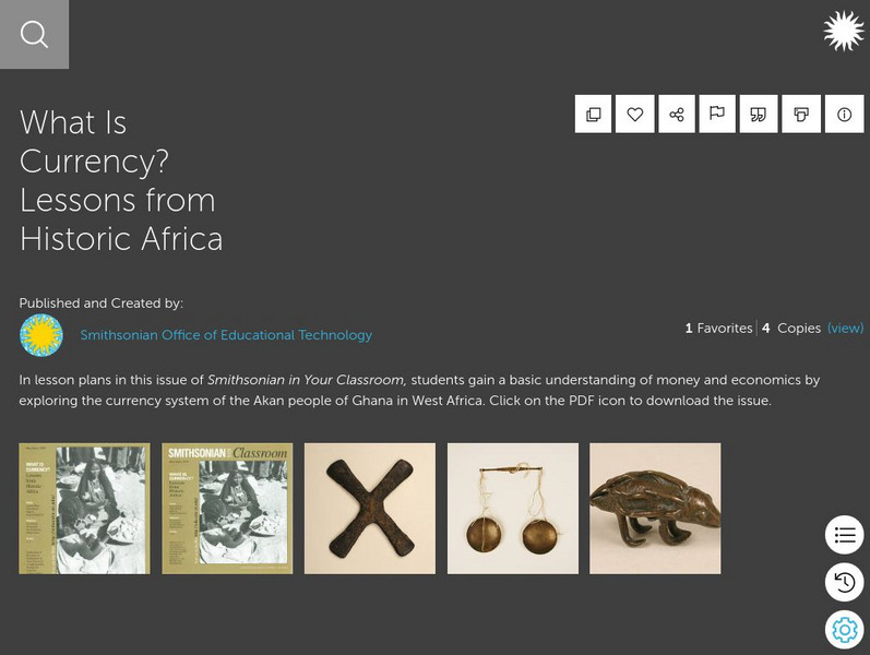 Smithsonian Learning Lab: What Is Currency? Lessons From Historic Africa Lesson Plan Smithsonian Learning Lab: What Is Currency? Lessons From Historic Africa Lesson Plan