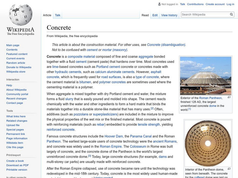 Wikipedia: Concrete Handout for 9th - 10th Grade | Lesson Planet