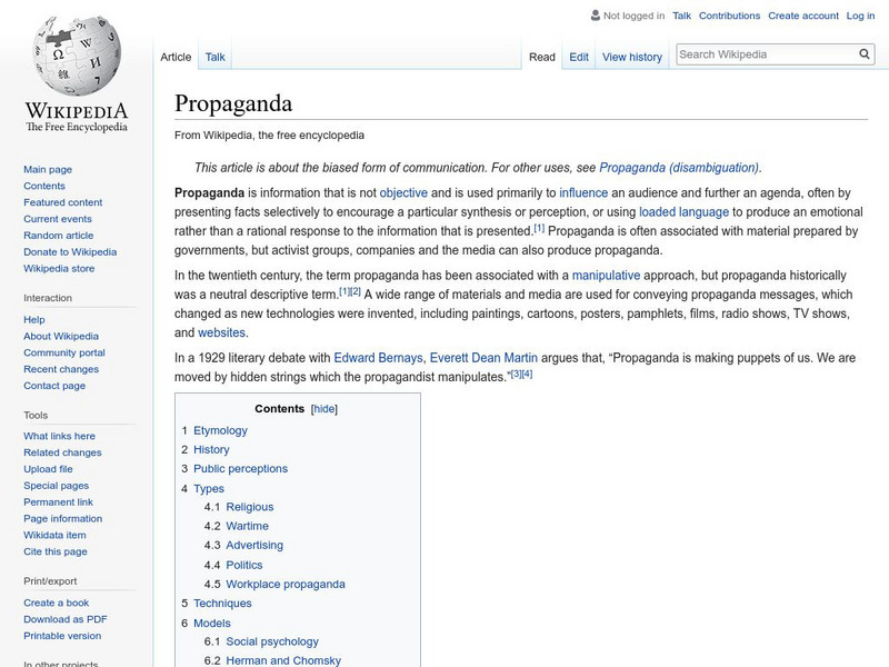 Wikipedia: Propaganda Handout Wikipedia: Propaganda Handout