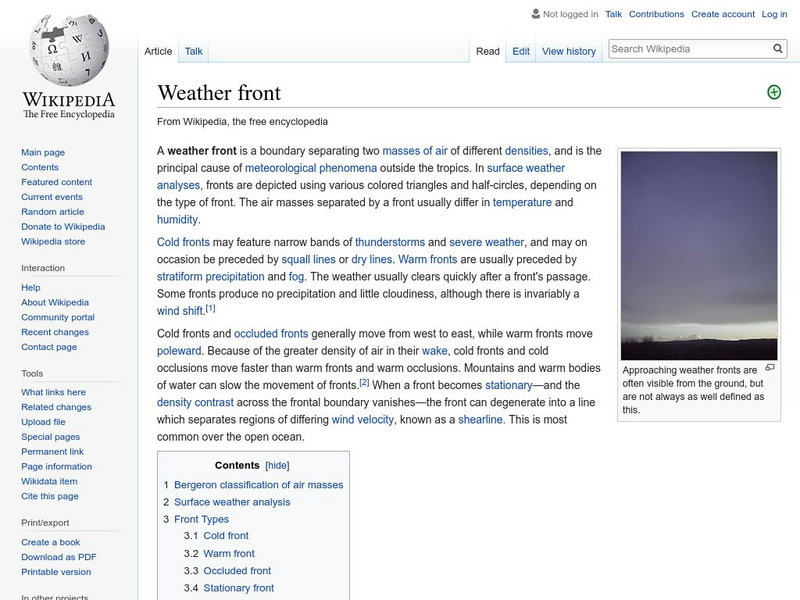 Wikipedia: Weather Front Handout Wikipedia: Weather Front Handout