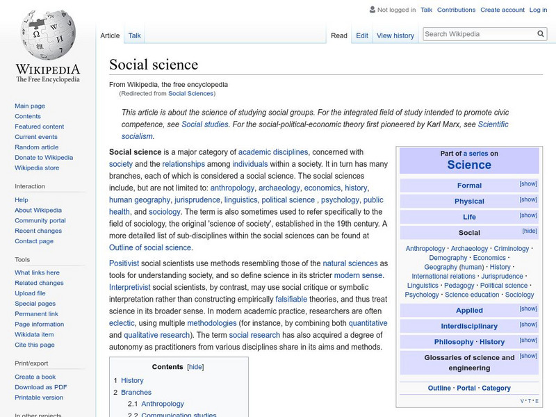 Wikipedia: Social Science Handout Wikipedia: Social Science Handout