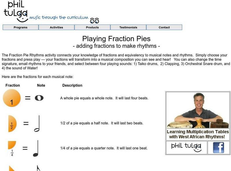 Phil Tulga: Fraction Pie Rhythms Activity Phil Tulga: Fraction Pie Rhythms Activity