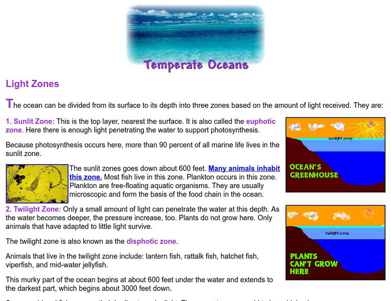Missouri Botanical Garden: Temperate Oceans Light Zones Website Missouri Botanical Garden: Temperate Oceans Light Zones Website