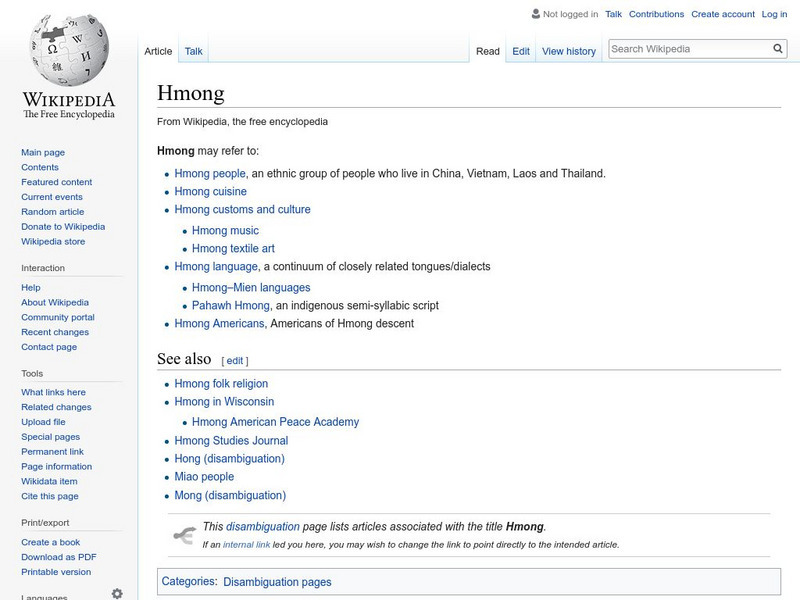 Wikipedia: Hmong Handout Wikipedia: Hmong Handout