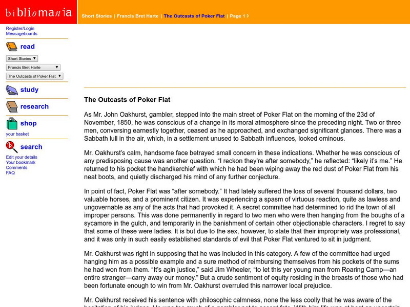 Bibliomania: The Outcasts of Poker Flat eBook Bibliomania: The Outcasts of Poker Flat eBook