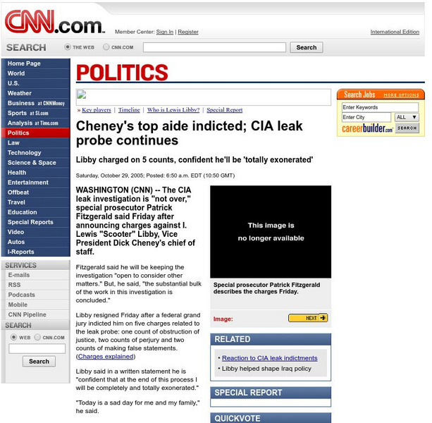 Cnn: Cheney's Top Aide Indicted Article Cnn: Cheney's Top Aide Indicted Article