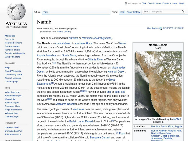Wikipedia: Namib Desert Handout Wikipedia: Namib Desert Handout