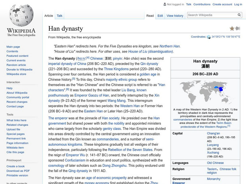 Wikipedia: Han Dynasty Handout Wikipedia: Han Dynasty Handout