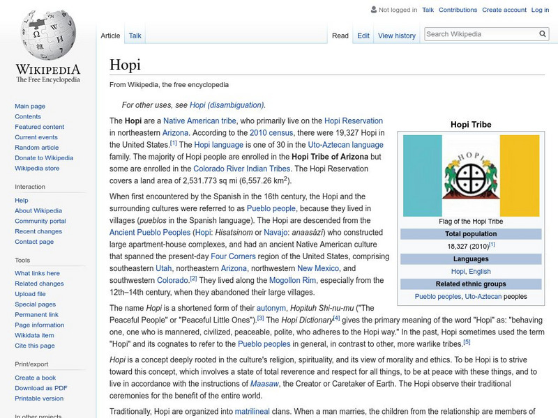 Wikipedia: Hopi Handout Wikipedia: Hopi Handout