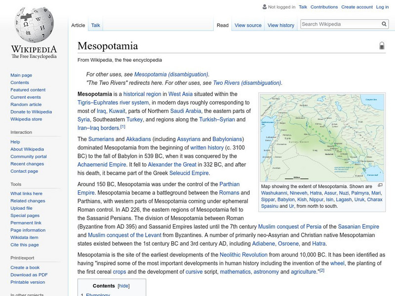 Wikipedia: Mesopotamia Handout