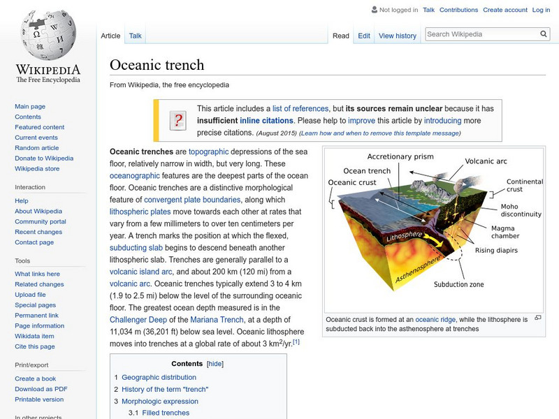 Wikipedia: Oceanic Trench Handout Wikipedia: Oceanic Trench Handout