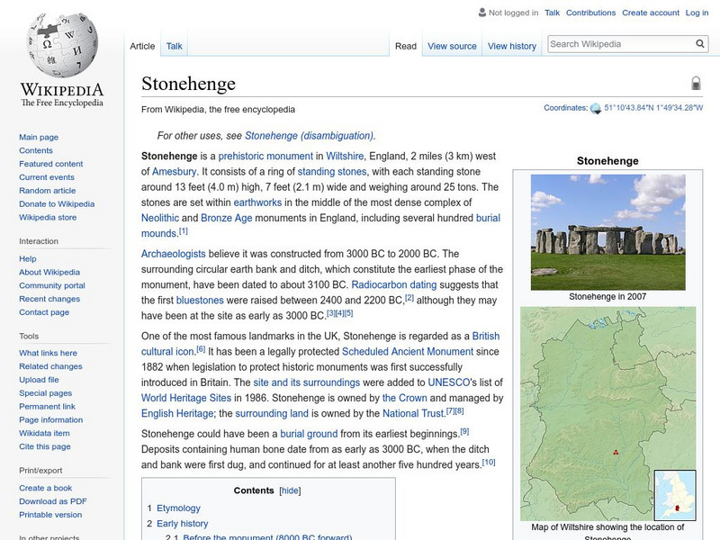 Wikipedia: Stonehenge Handout Wikipedia: Stonehenge Handout