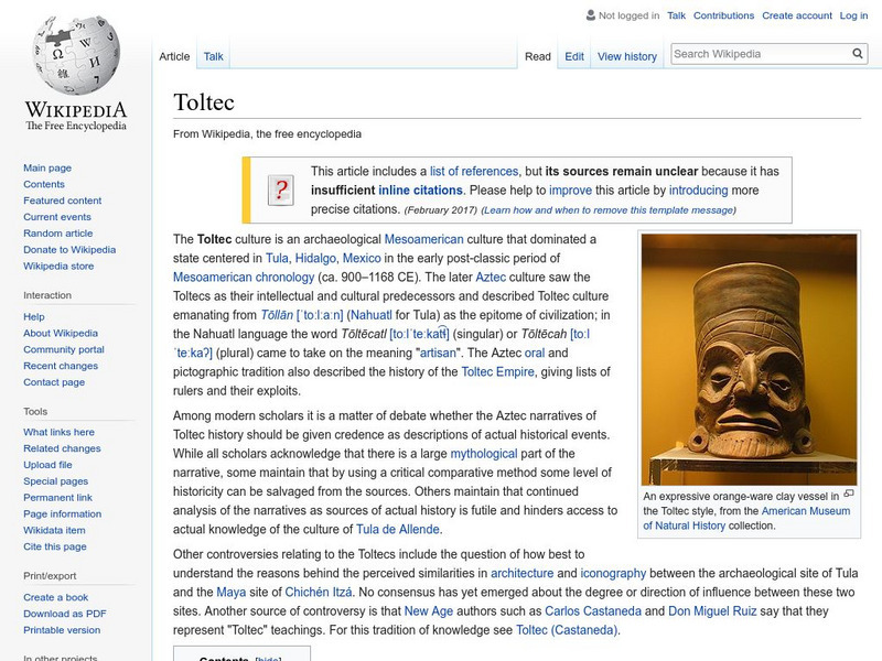 Wikipedia: Toltec Handout