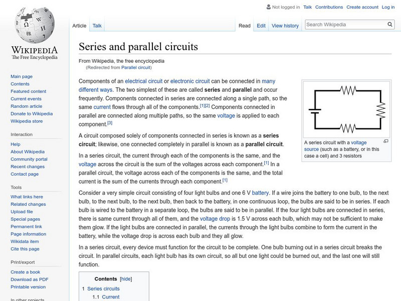 Wikipedia: Series and Parallel Circuits Handout Wikipedia: Series and Parallel Circuits Handout