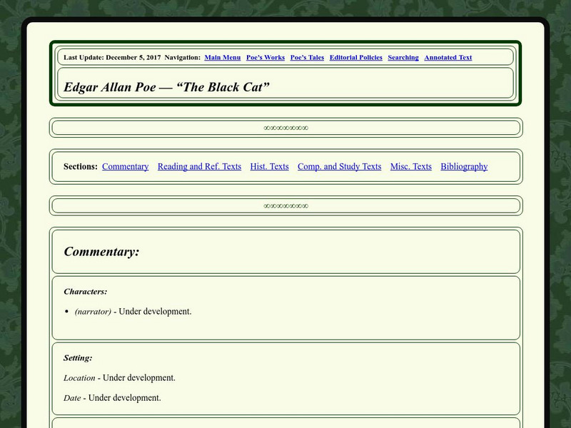 Edgar Allan Poe Society of Baltimore: Poe's Tales: The Black Cat Website Edgar Allan Poe Society of Baltimore: Poe's Tales: The Black Cat Website