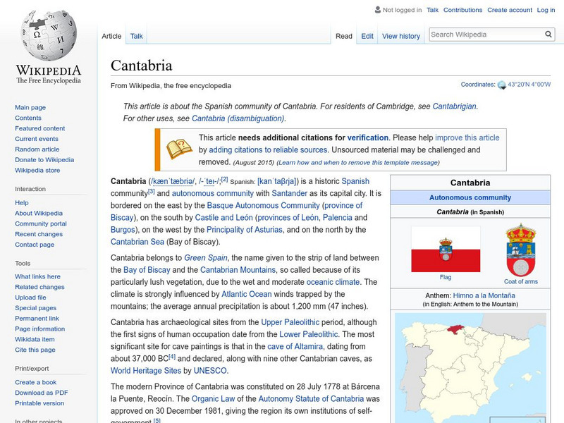 Wikipedia: Cantabria Handout