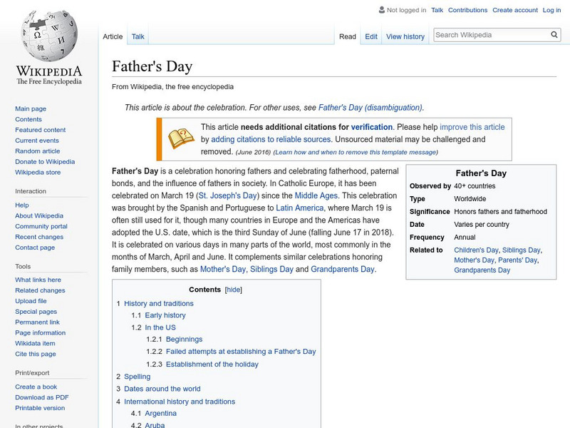 Wikipedia: Father's Day Handout Wikipedia: Father's Day Handout