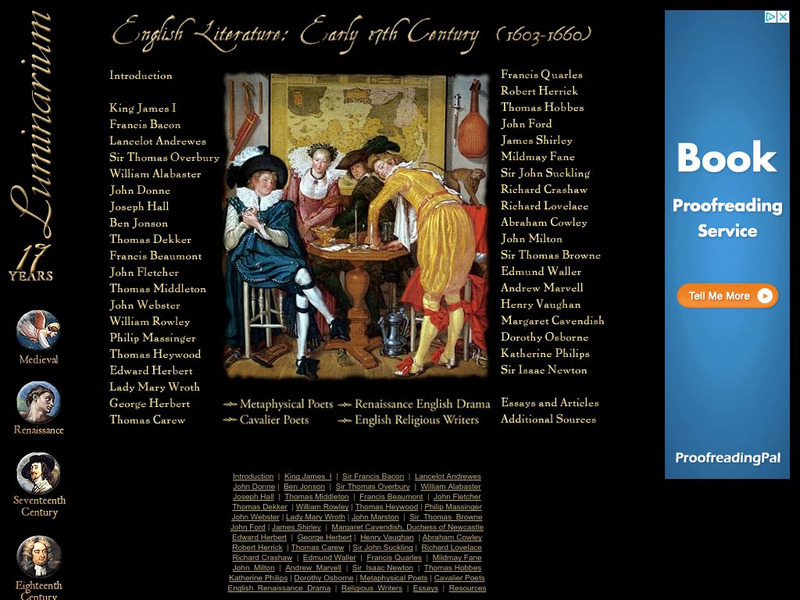 Luminarium: 17th Century English Literature Activity