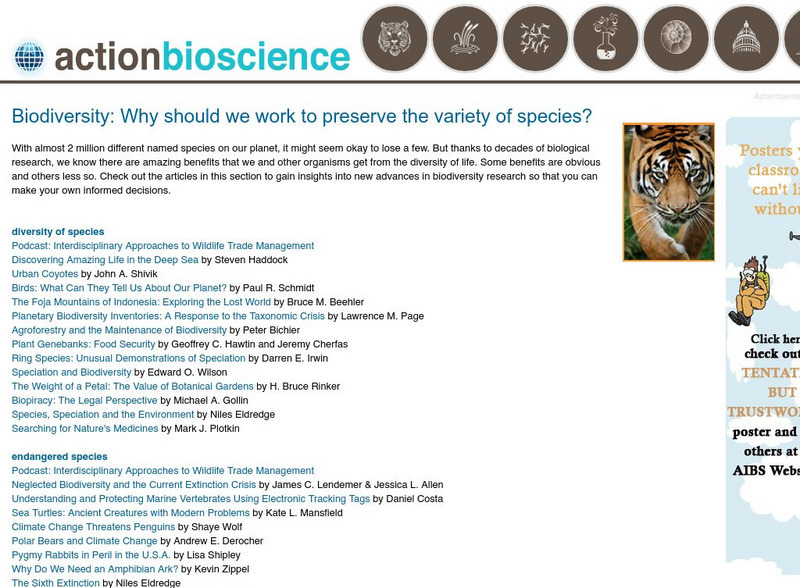 Action Bioscience: Biodiversity Article Action Bioscience: Biodiversity Article