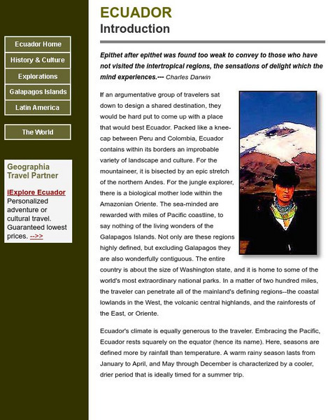Geographia: An Introduction to Ecuador Website Geographia: An Introduction to Ecuador Website