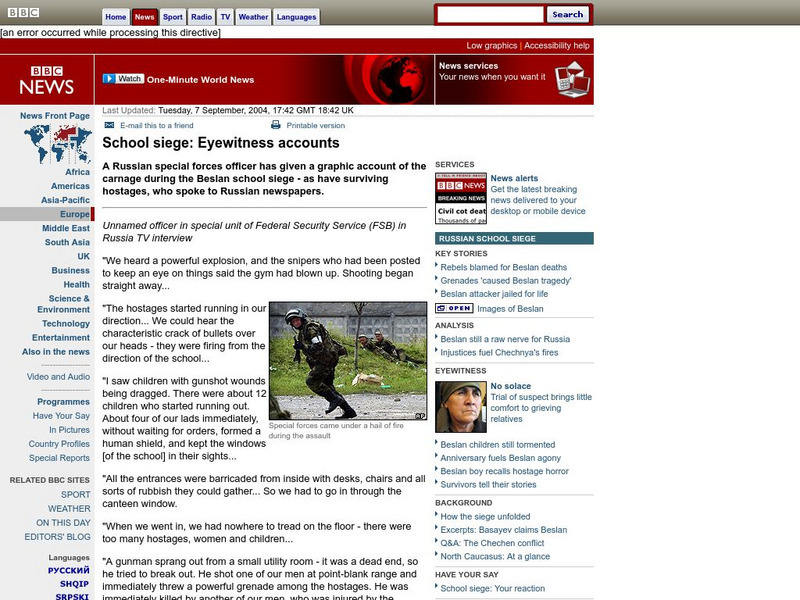 Bbc: School Siege: Eyewitness Accounts Article Bbc: School Siege: Eyewitness Accounts Article