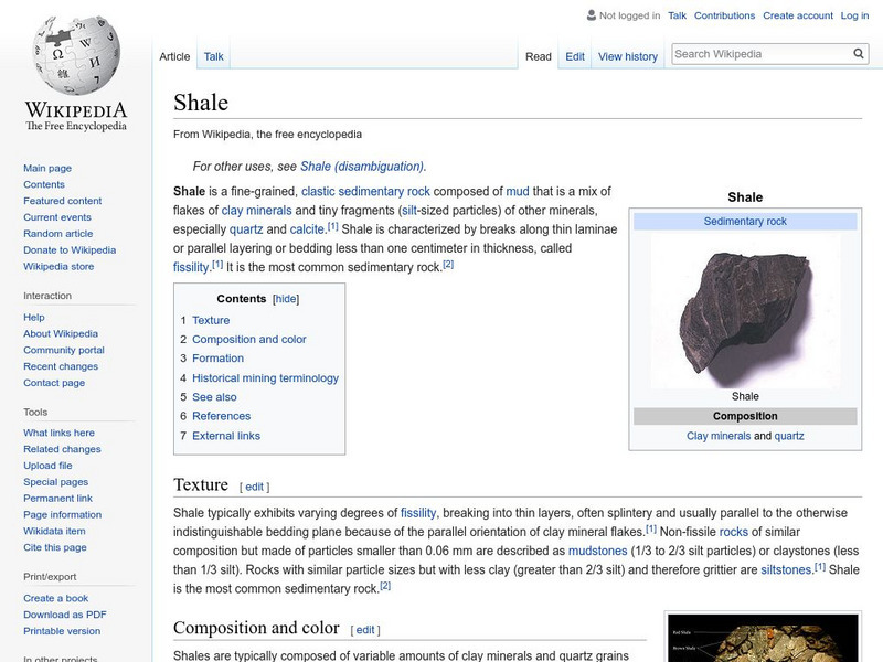 Wikipedia: Shale Handout Wikipedia: Shale Handout