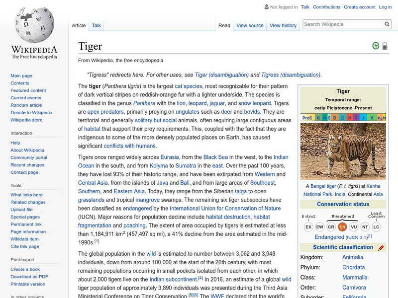 Wikipedia: Tiger Handout Wikipedia: Tiger Handout