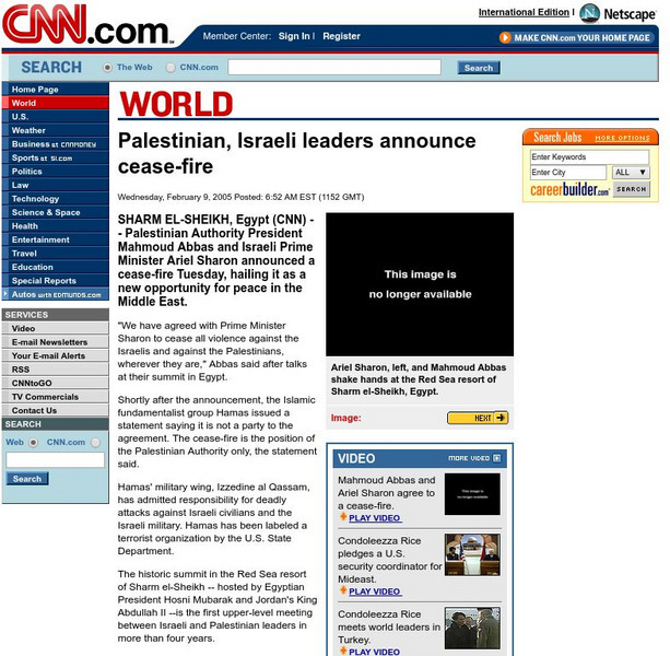 Cnn: Palestinian, Israeli Leaders Announce Cease Fire Article Cnn: Palestinian, Israeli Leaders Announce Cease Fire Article