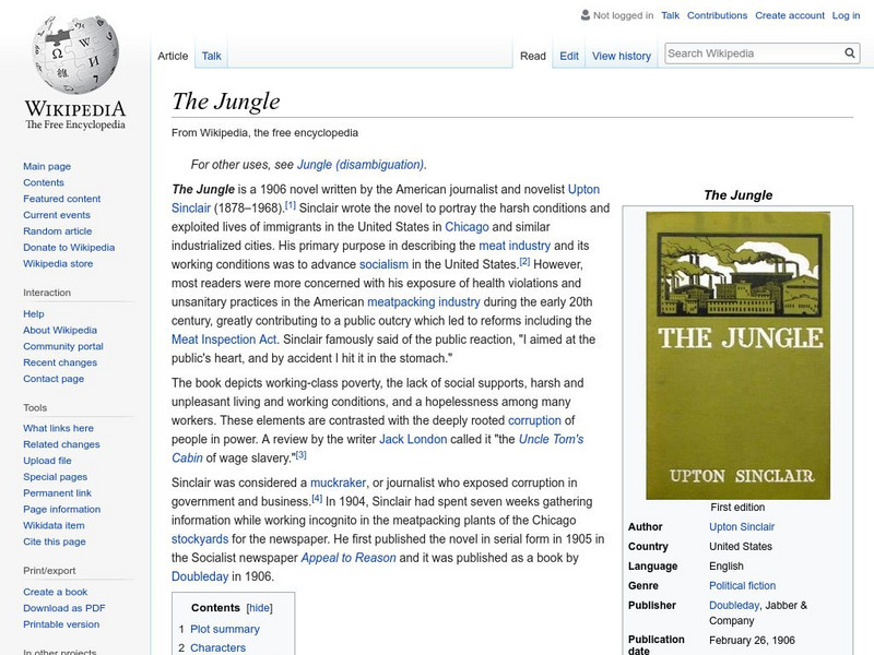 Wikipedia: The Jungle Handout Wikipedia: The Jungle Handout