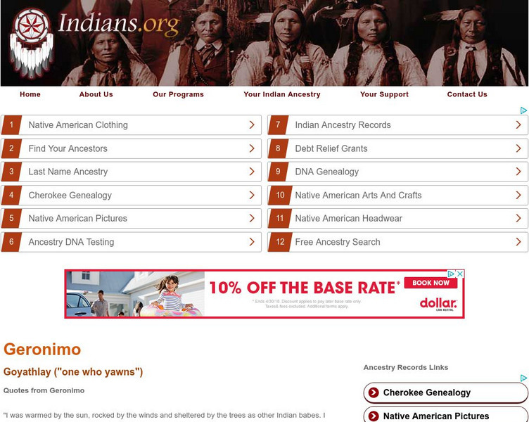 Indians.org: Geronimo Website Indians.org: Geronimo Website