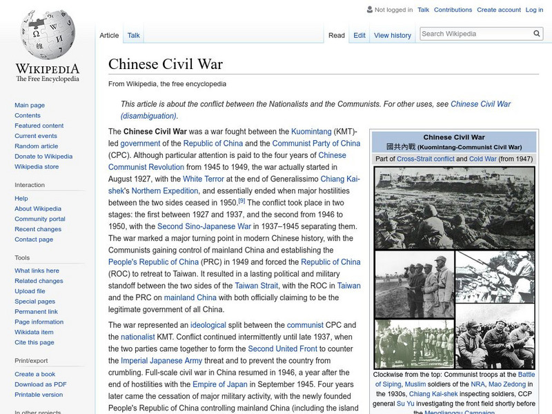 Wikipedia: Chinese Civil War Handout Wikipedia: Chinese Civil War Handout