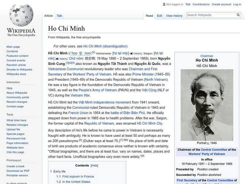 Wikipedia: Ho Chi Minh Handout Wikipedia: Ho Chi Minh Handout