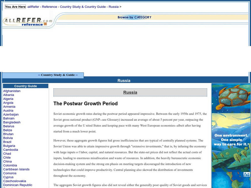 All Refer Reference: Russia: Postwar Growth Period Handout All Refer Reference: Russia: Postwar Growth Period Handout