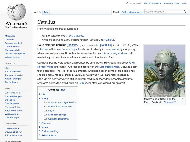 Wikipedia: Catullus Handout Wikipedia: Catullus Handout