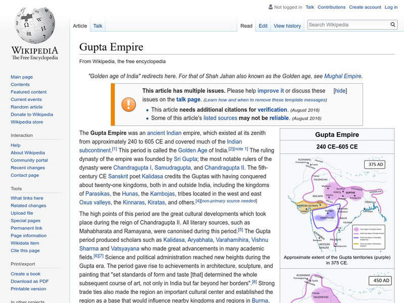 Wikipedia: Gupta Empire Handout Wikipedia: Gupta Empire Handout